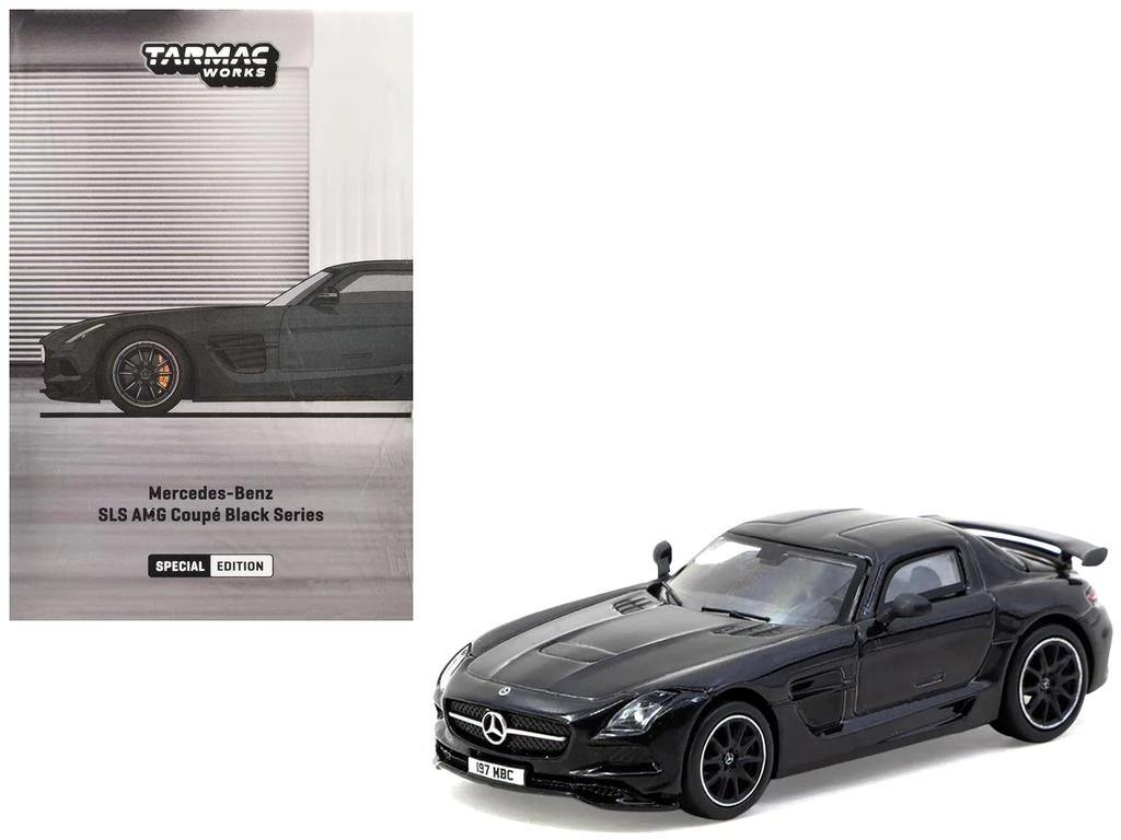 Tarmac Works Mercedes-Benz SLS AMG Coupe Black Series Black Metallic "Global64" Series 1/64 Diecast Model by