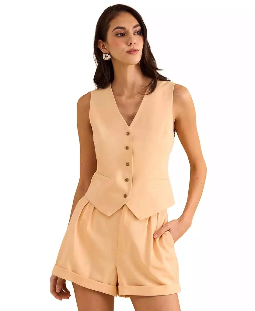 1. State Women's Princess Seam Button-Front Vest 6