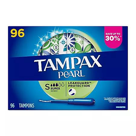 Tampax Tampax Pearl Super Tampons, Unscented, 96 ct.