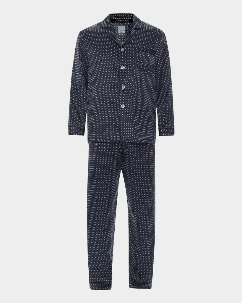 Majestic International Men
s Silk Dot Pajama Set