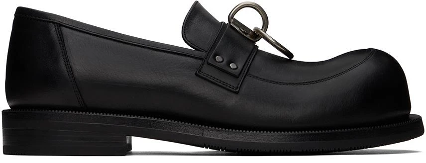 Martine Rose Black Bulb Toe Ring Loafers 1