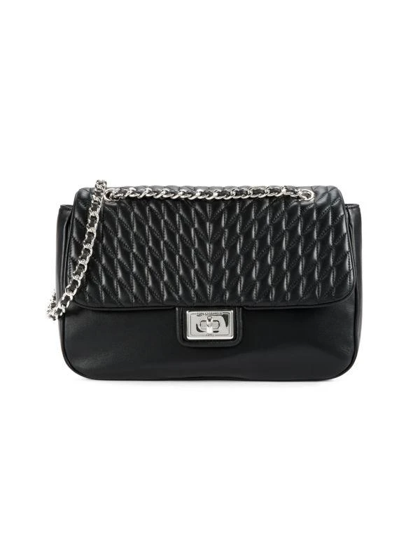 Karl Lagerfeld Paris Agyness Leather Shoulder Bag 1