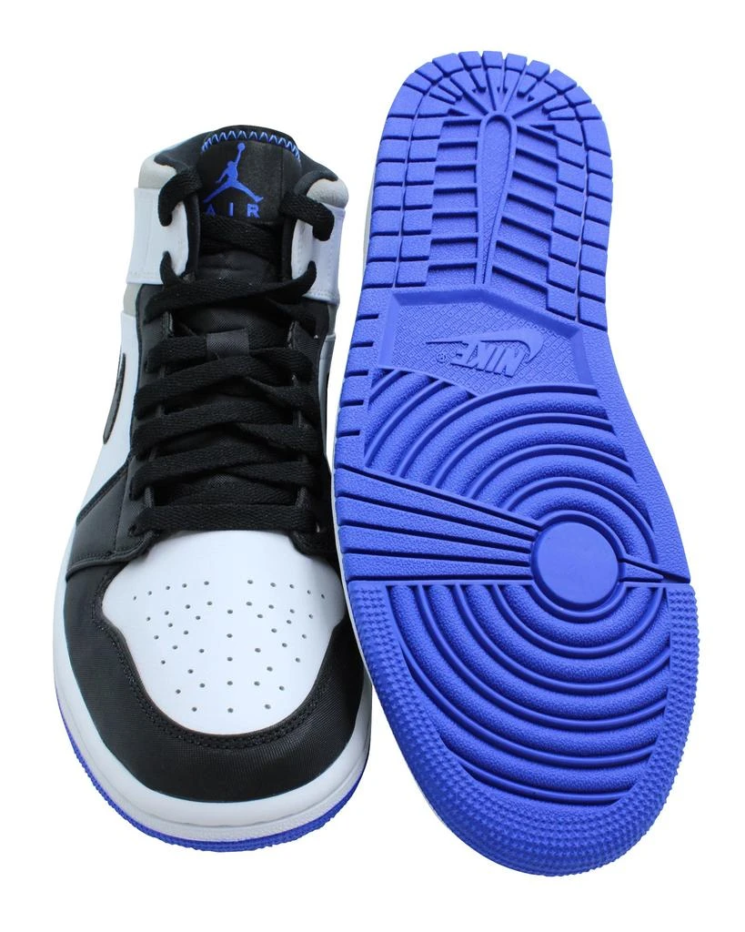 NIKE Air Jordan 1 Mid SE in White Hyper and Royal Black Leather 5