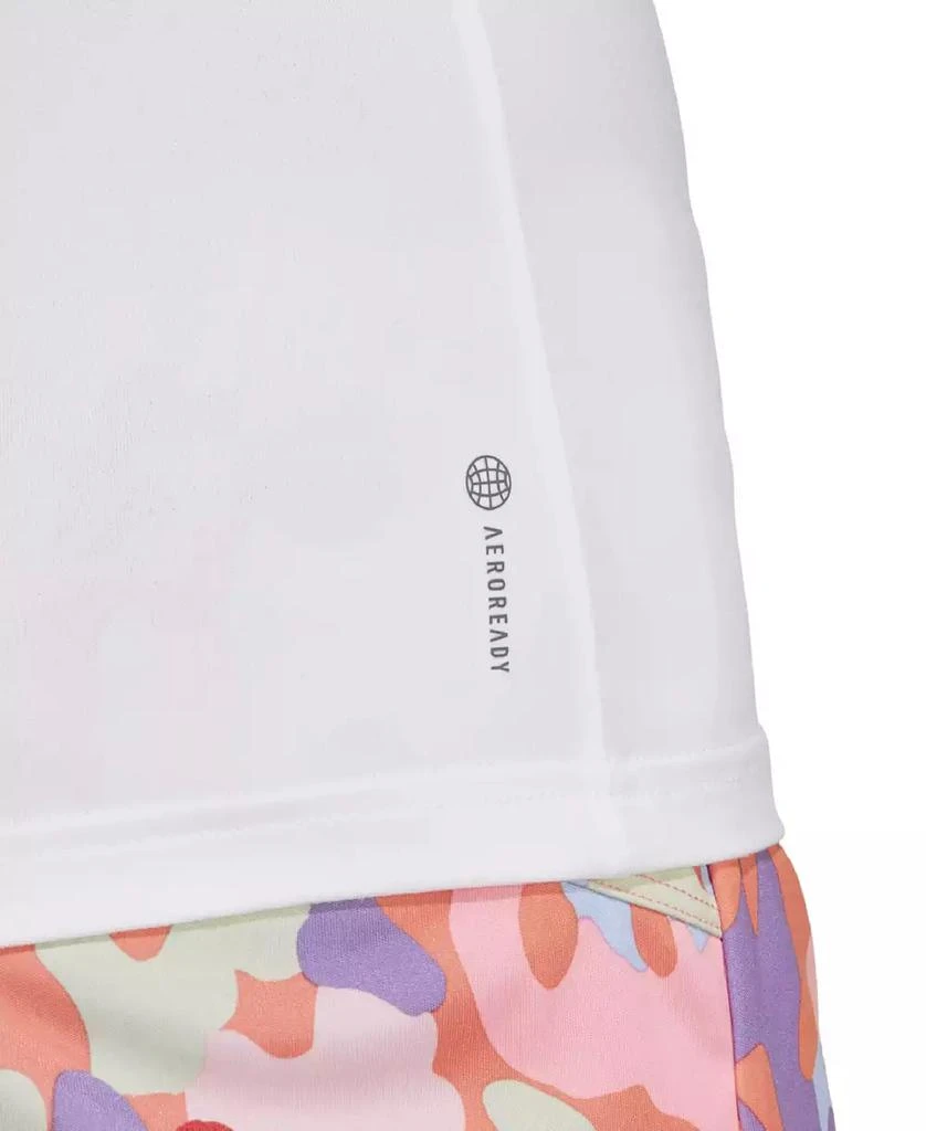 Adidas Women's Training Moisture-Wicking Logo V-Neck T-shirt 4