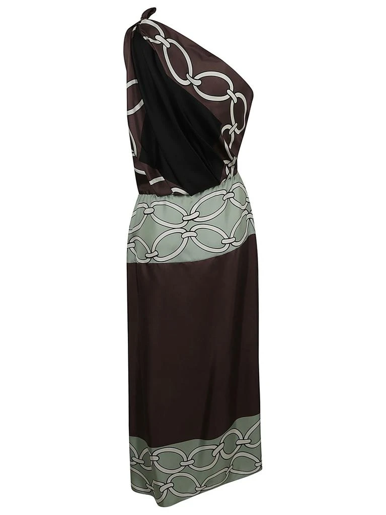 Valentino Valentino	One Shoulder Contrasting Trim Midi Dress 2