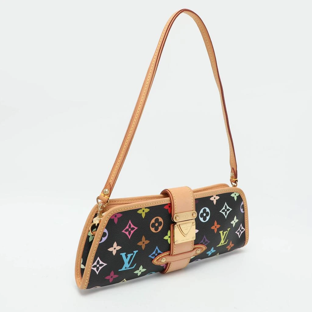 Louis Vuitton Louis Vuitton Black Monogram Multicolore Canvas and Leather Shirley Pochette Bag 3