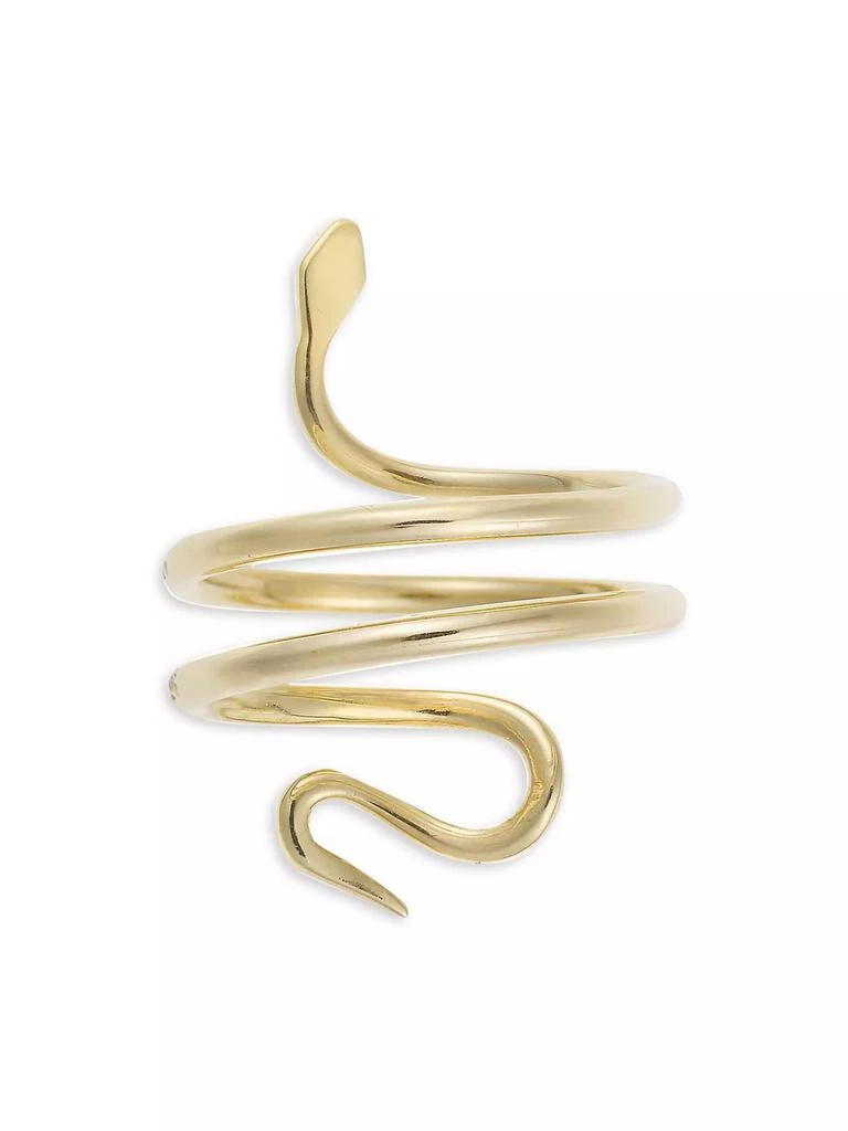 Ileana Makri 18K Yellow Gold & White Diamond Single Python Ring 3