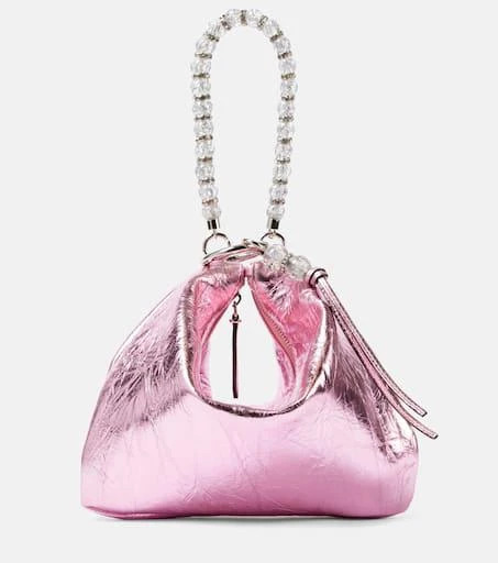 Jimmy Choo Callie Small metallic leather clutch 1
