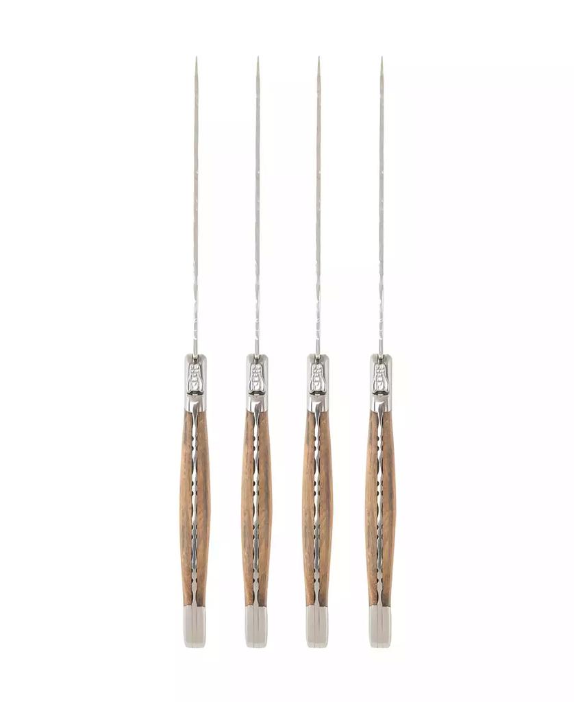 French Home Laguiole Connoisseur Olivewood Handle BBQ Steak Knives, Set of 4