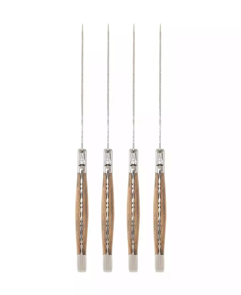 French Home Laguiole Connoisseur Olivewood Handle BBQ Steak Knives, Set of 4 2