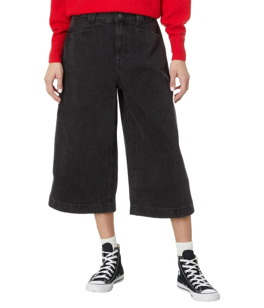 Madewell Black Denim Culotte In Jonston Wash 1