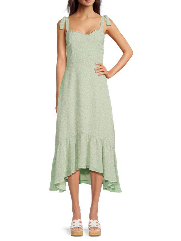 Lea & Viola ​Floral Tie-Strap High-Low Dress