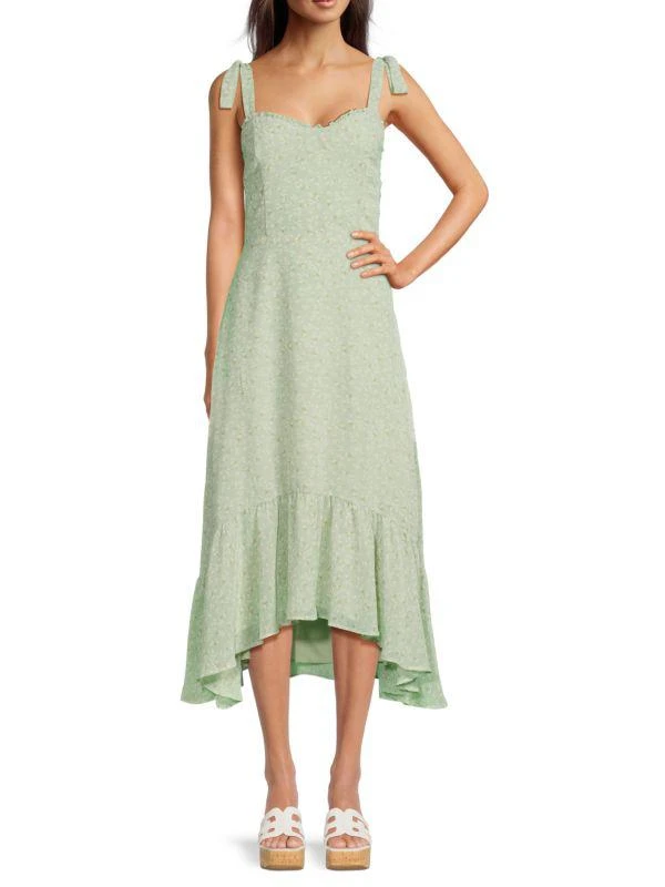 Lea & Viola ​Floral Tie-Strap High-Low Dress 1