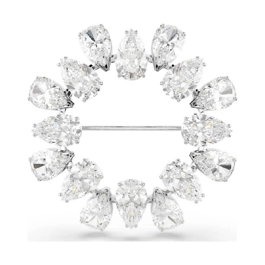 Swarovski Matrix Pear-Cut Rhodium Plated Brooch