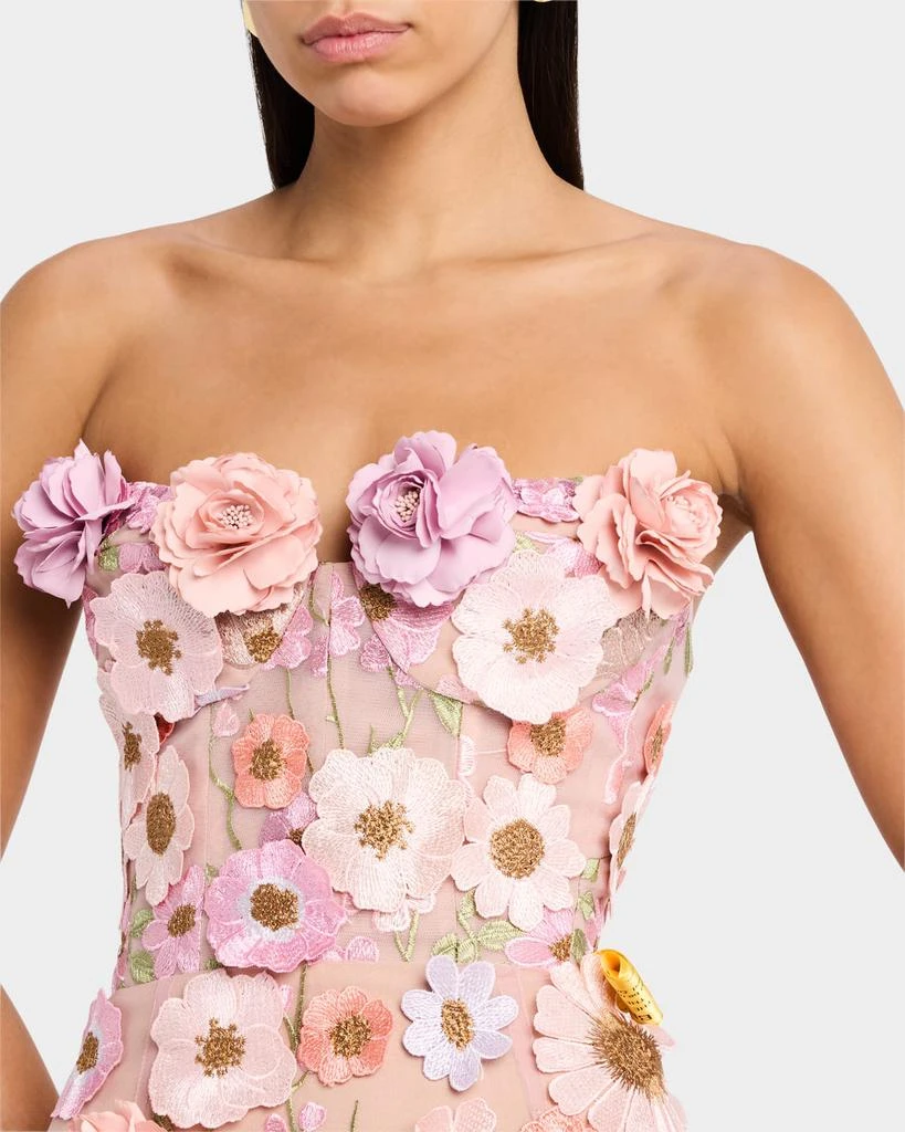 BRONX AND BANCO Jasmine Strapless Floral-Embroidered Gown 5