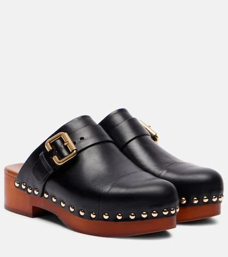 Chloé Jeannette embellished leather clogs 1