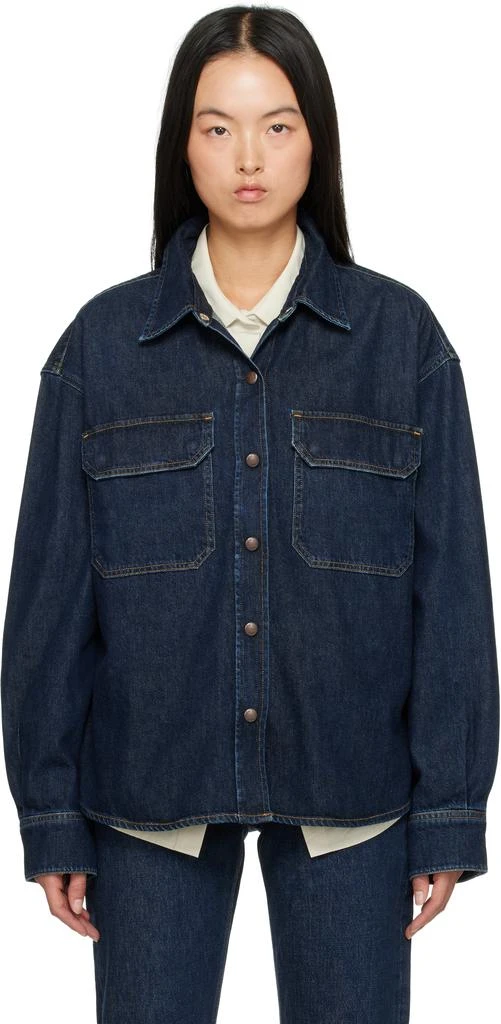 AGOLDE Navy Gwen Slice Denim Shirt 1
