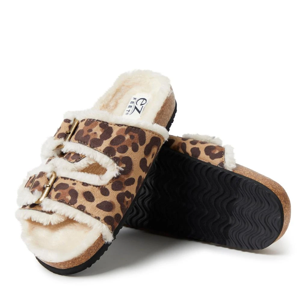 Dear Foams EZ Feet Women's Faux Suede Double Buckle Slide Sandal 2
