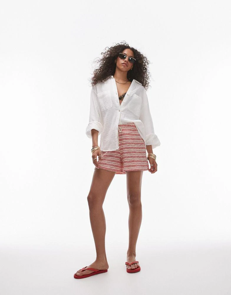 Topshop Topshop cotton casual shirt in ivory 3