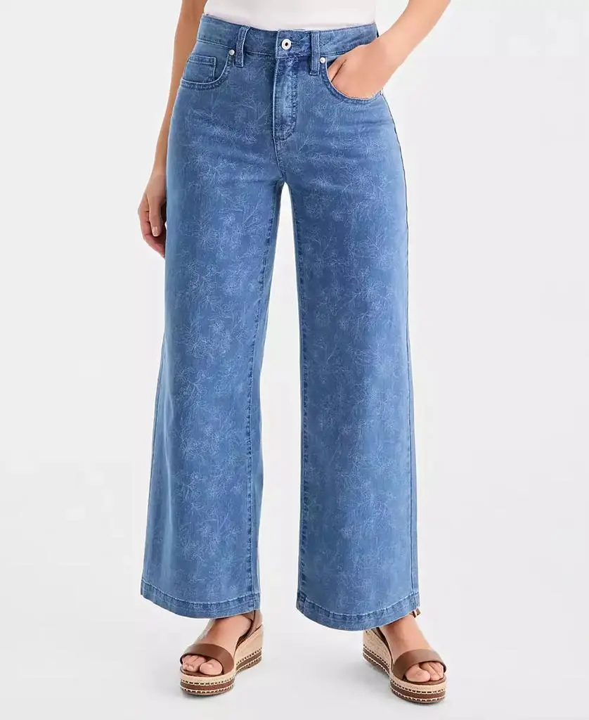 Style & Co Petite High-Rise Printed 5 Pocket Jeans, Macy's Exclusive