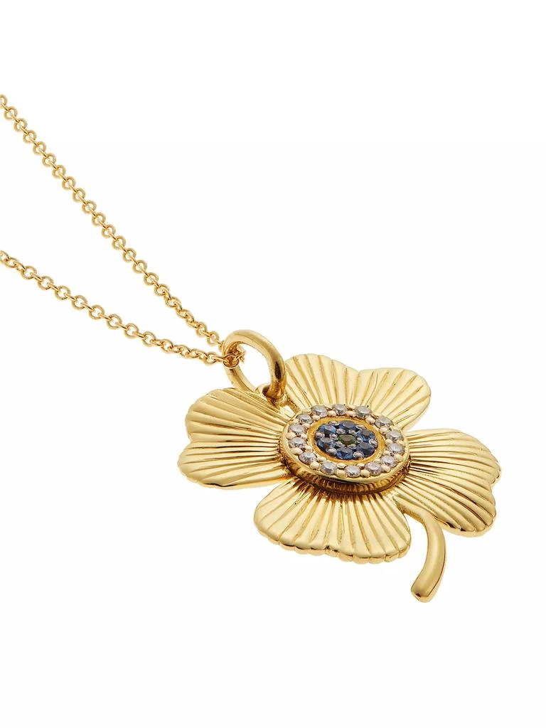 Ileana Makri Eye Love Lucky Clover 18K Yellow Gold, 0.12 TCW Diamond & Multi-Gemstone Pendant Necklace 3