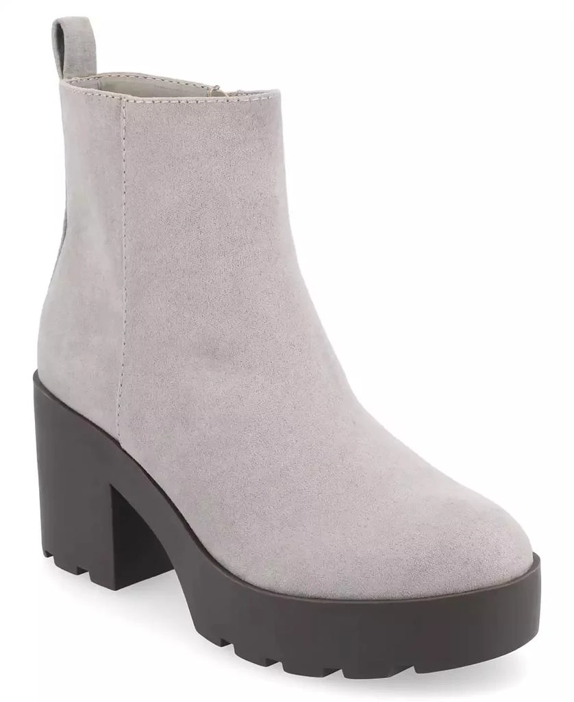 Journee Collection Women's Cassidy Platform Block Heel Lug Sole Booties 1