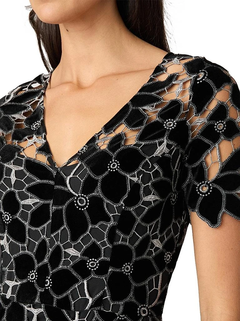 slim fit dress slacks Black and Navy Floral Lace Dress- Size 4 main image 0