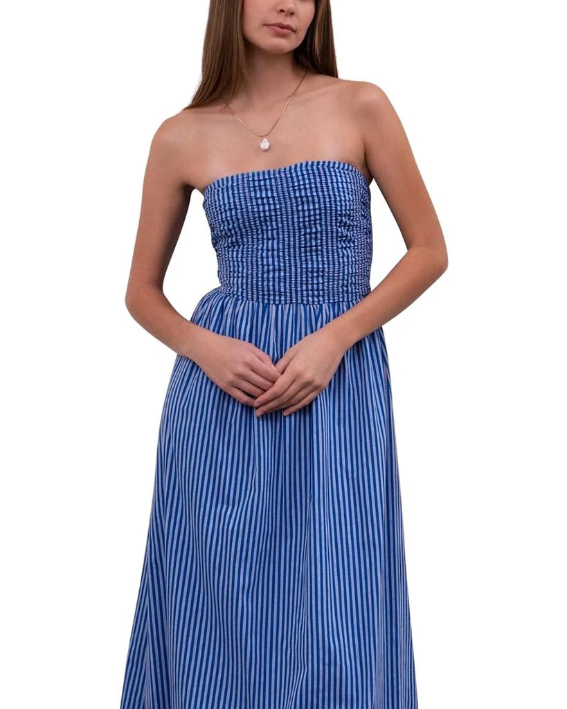 Moon River Shirred Poplin Maxi Dress 3