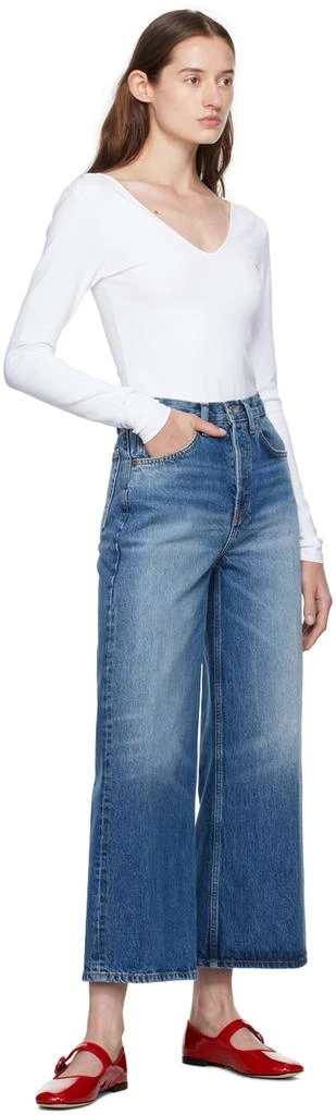 Re/Done White V-Neck Bodysuit 5