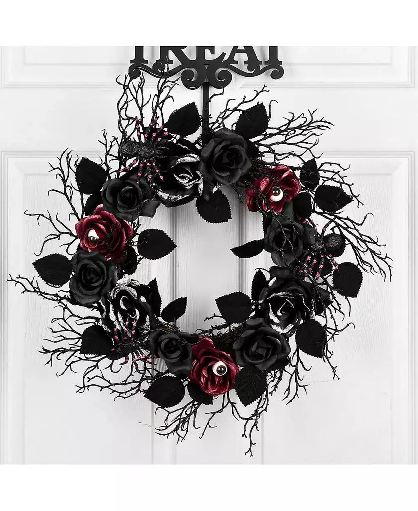 National Tree Company 22" Halloween Rose Wreath 2