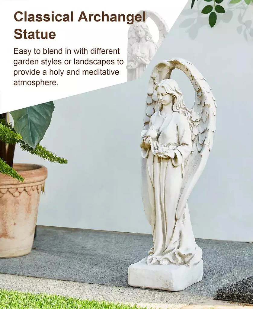 Glitzhome Standing Archangel Garden Statue 3