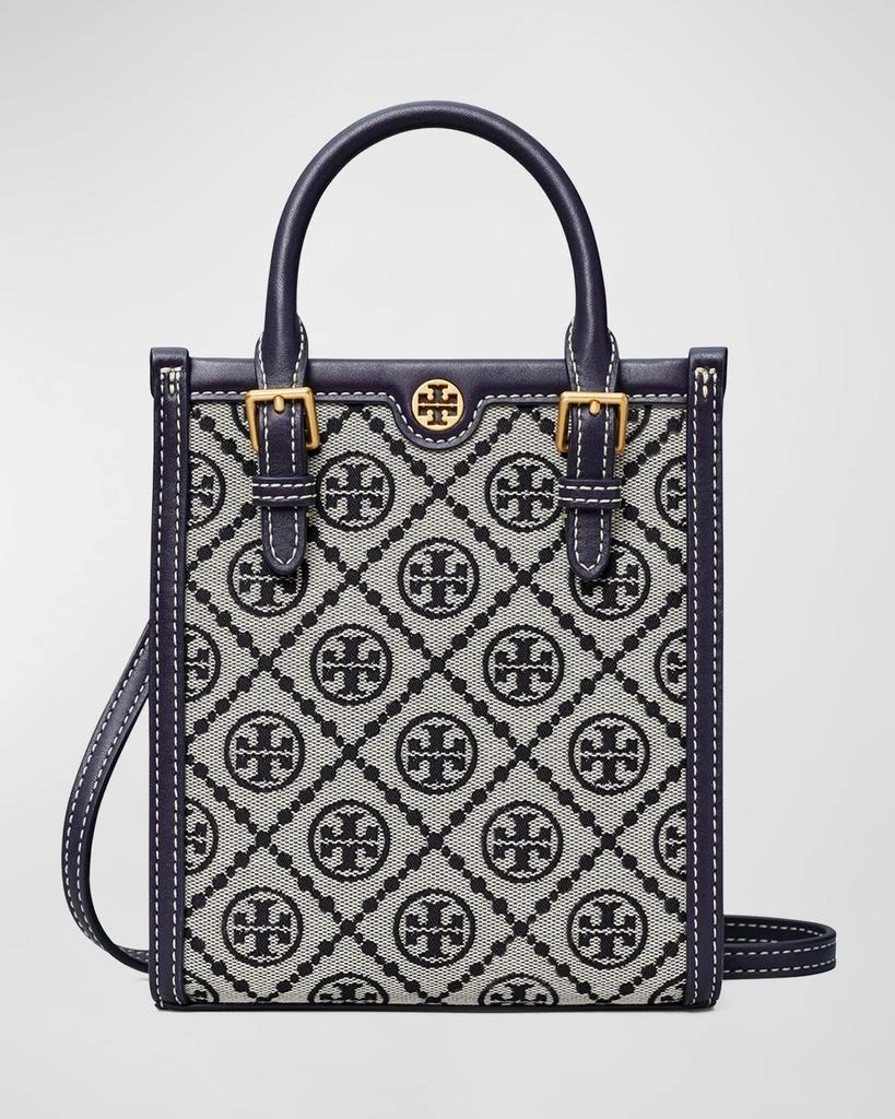 Tory Burch Mini T Monogram Jacquard North-South Tote Bag