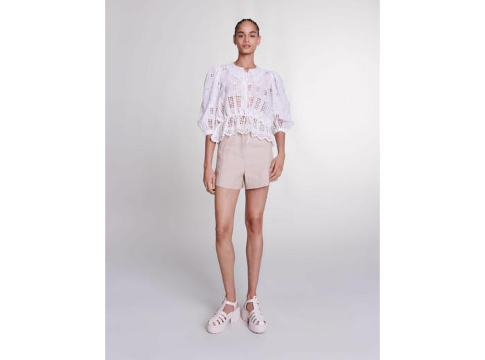 Maje Blouse brodée en ramie