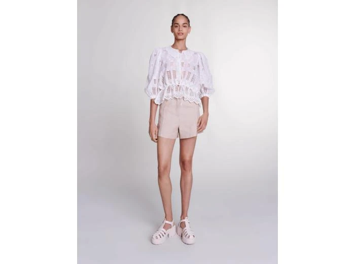 Maje Blouse brodée en ramie 1