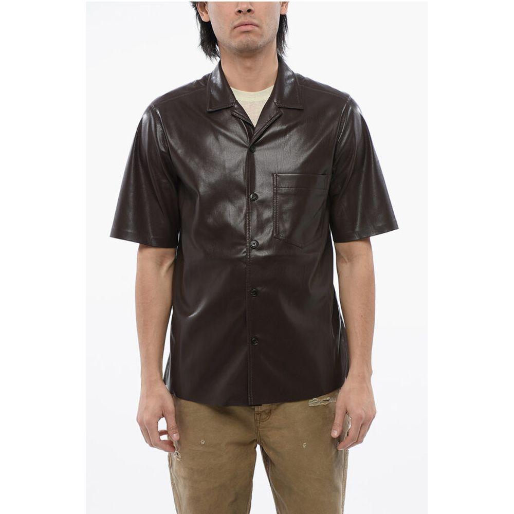 Nanushka Short Sleeved Faux Leather Men's Shirt