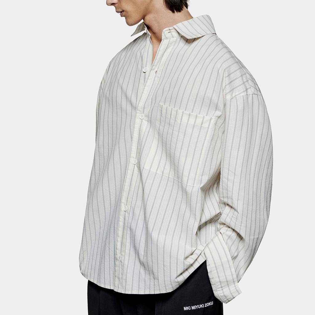 MKI Miyuki Zoku Box Cottton-Seersucker Dress Shirt