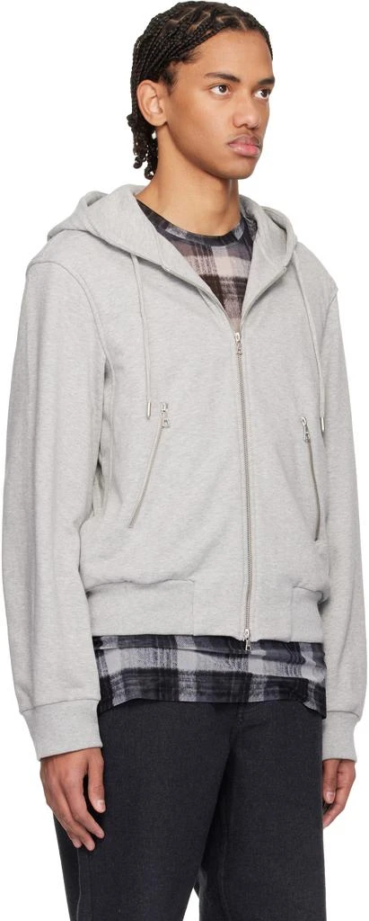 Dries Van Noten Gray Loose Zipped Hoodie 2