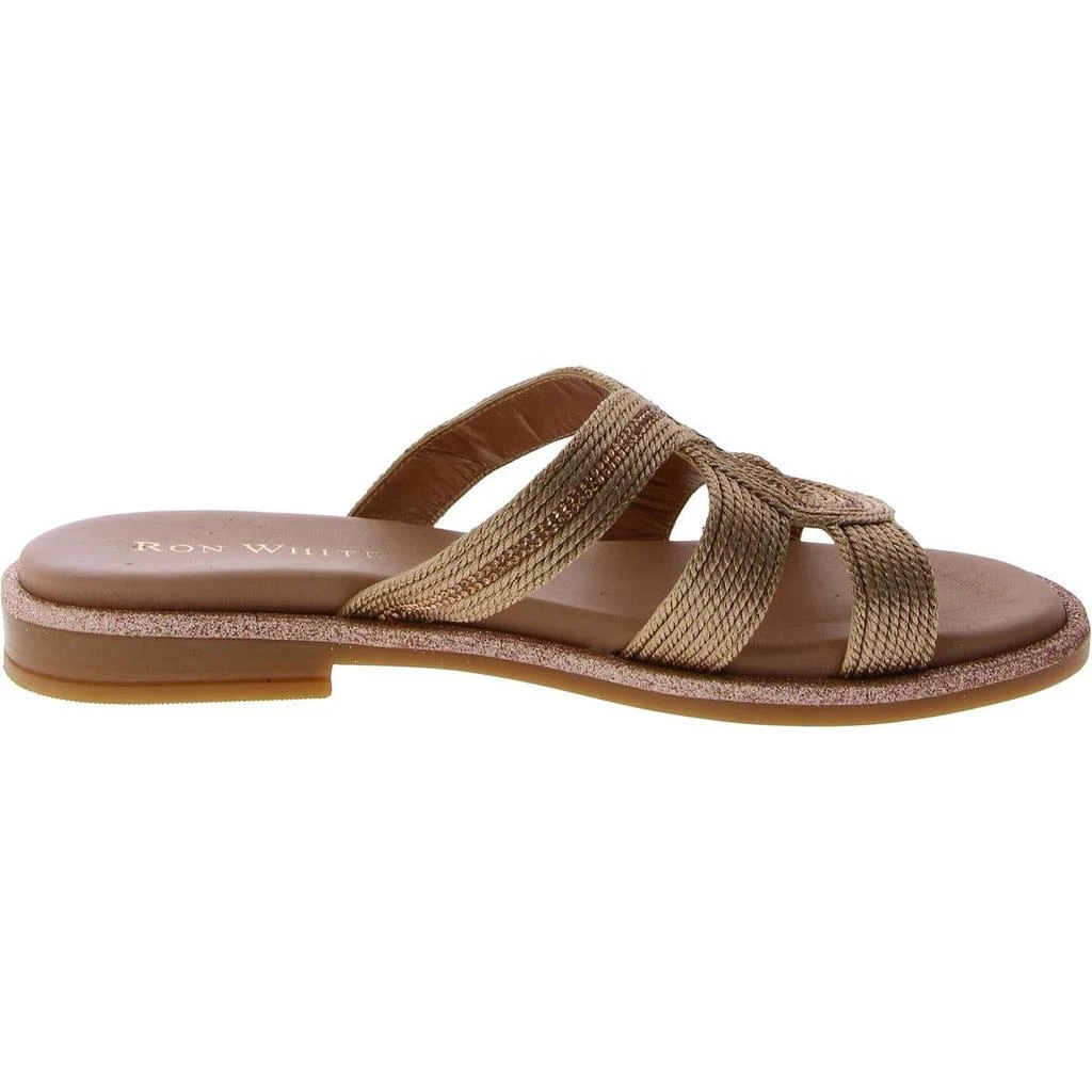 Ron White Womens Metallic Embellished Slide Sandals 3