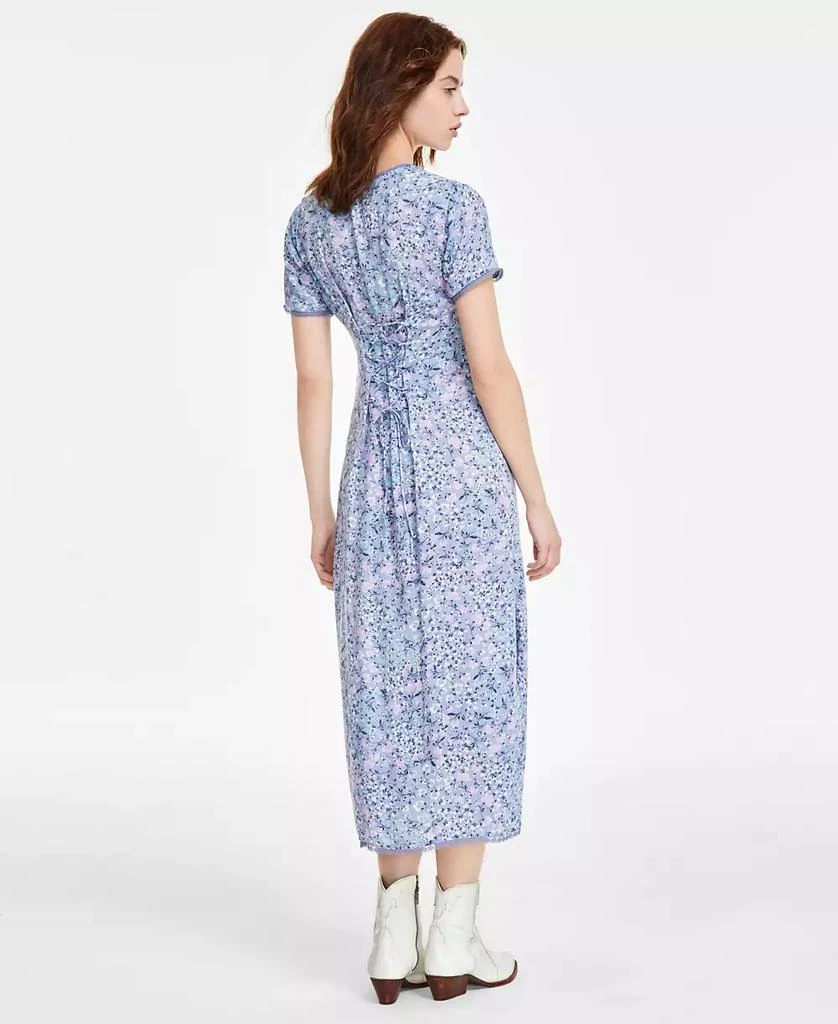 Lucky Brand Women's Lace-Trim Floral Midi Dress 5