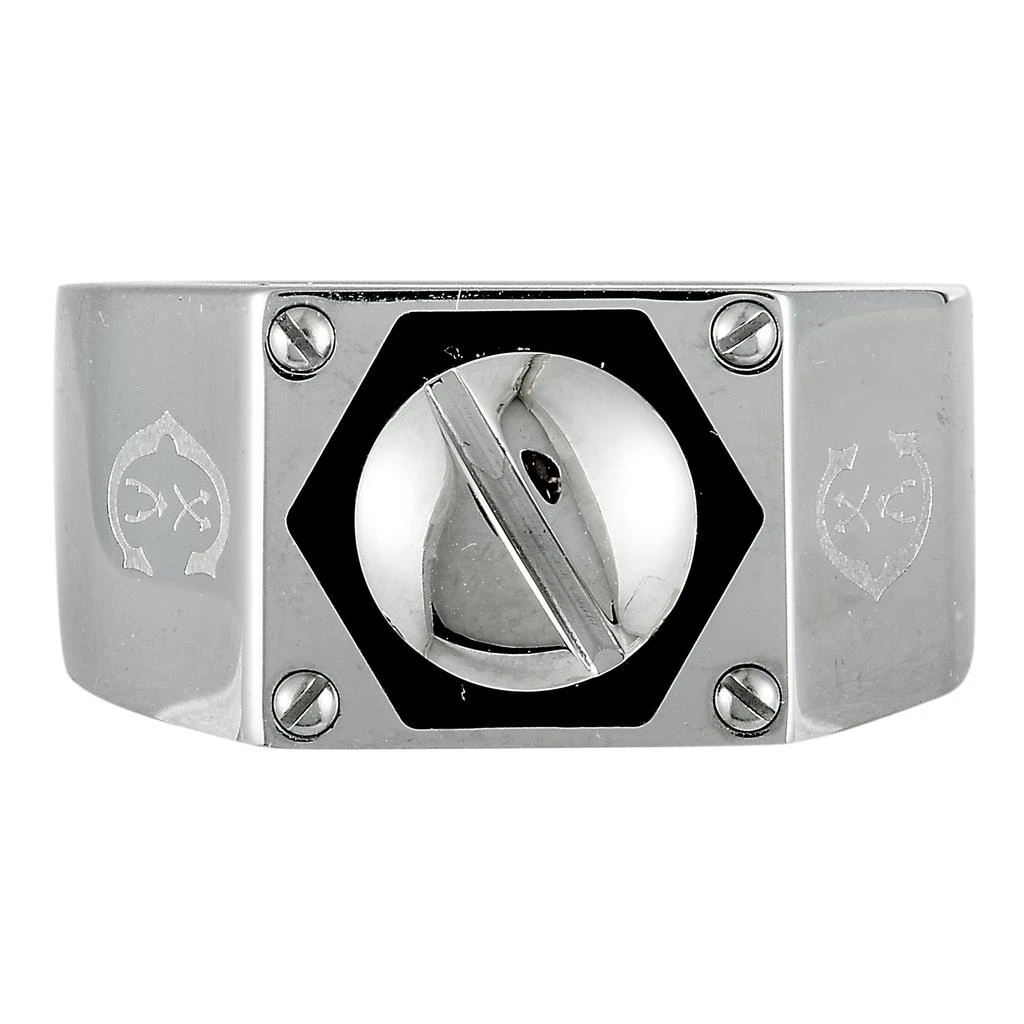 Charriol Rotonde Stainless Steel Black Epoxy Band Ring 3