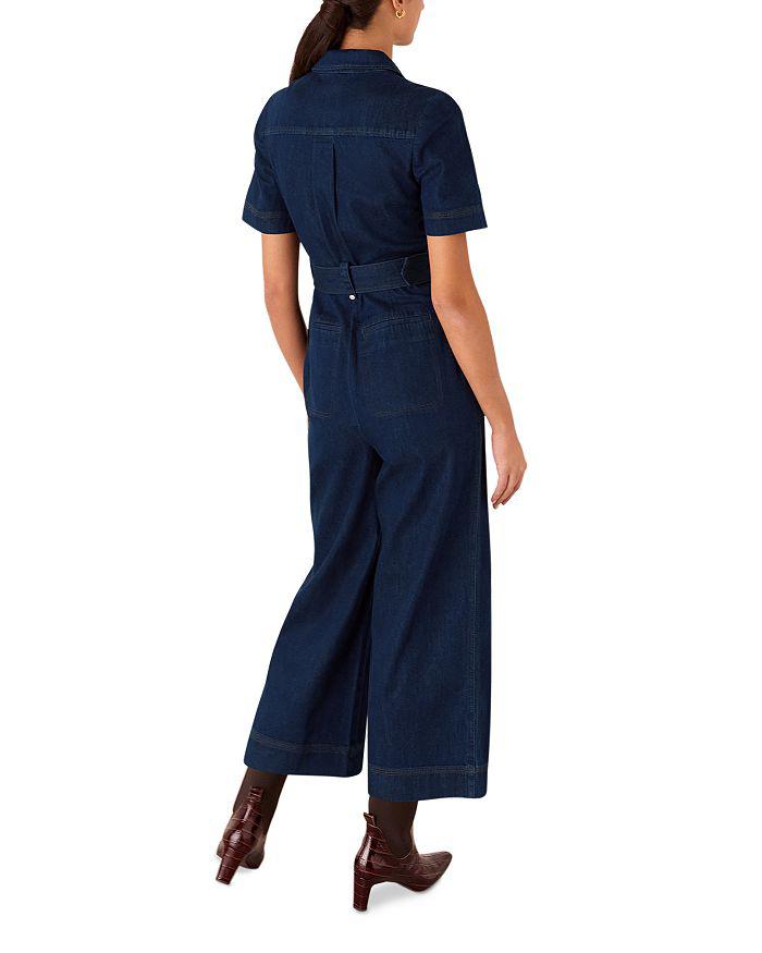 Whistles Denim Pintuck Belted Jumpsuit