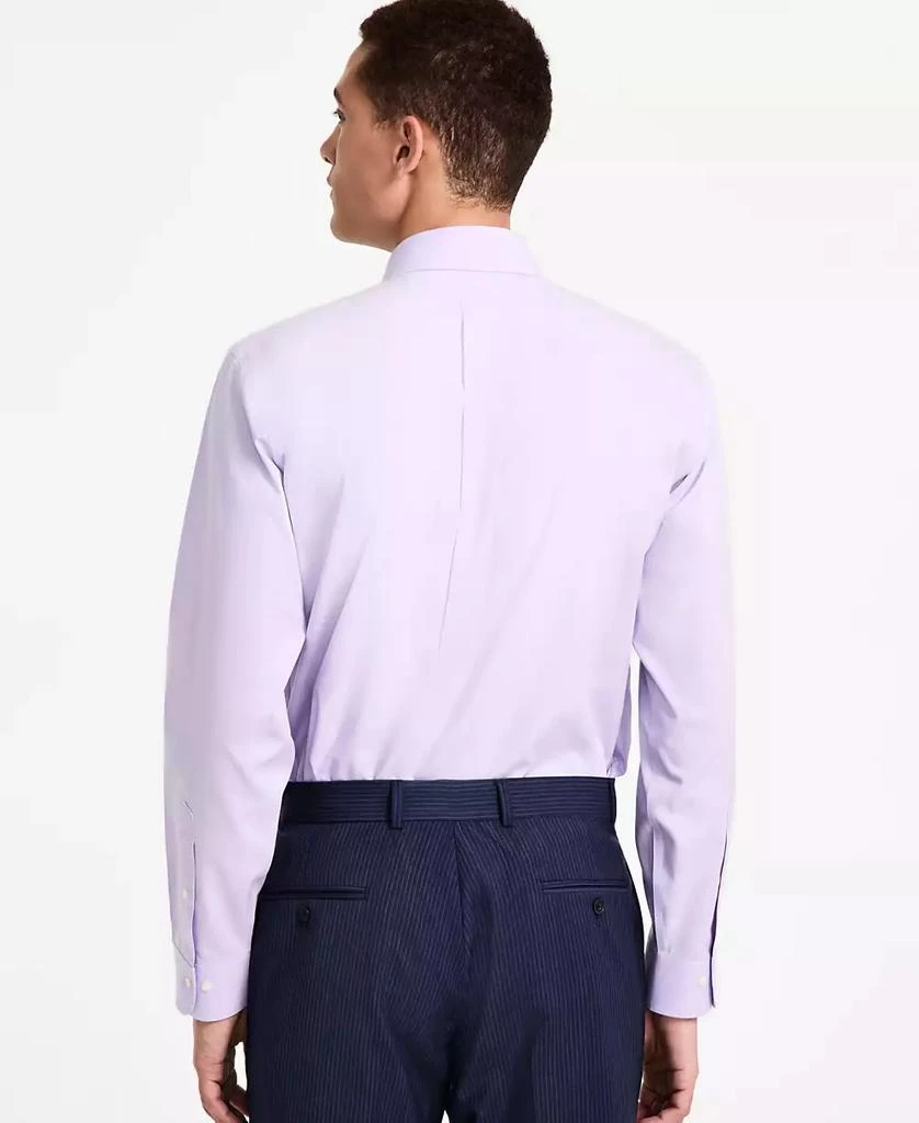 Brooks Brothers Men's Regular Fit Non-Iron Spread Collar Solid Pinpoint Dress Shirt 4