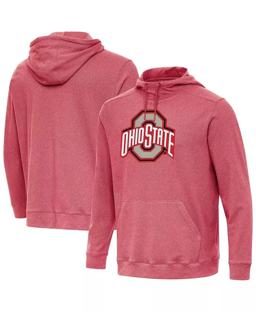 Antigua Men's Heather Scarlet Ohio State Buckeyes Cloud Pullover Hoodie 1