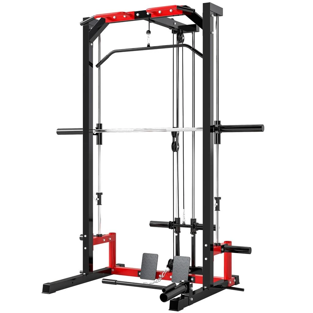 Hivvago Home Gym Smith Machine with Squat Rack and Landmine