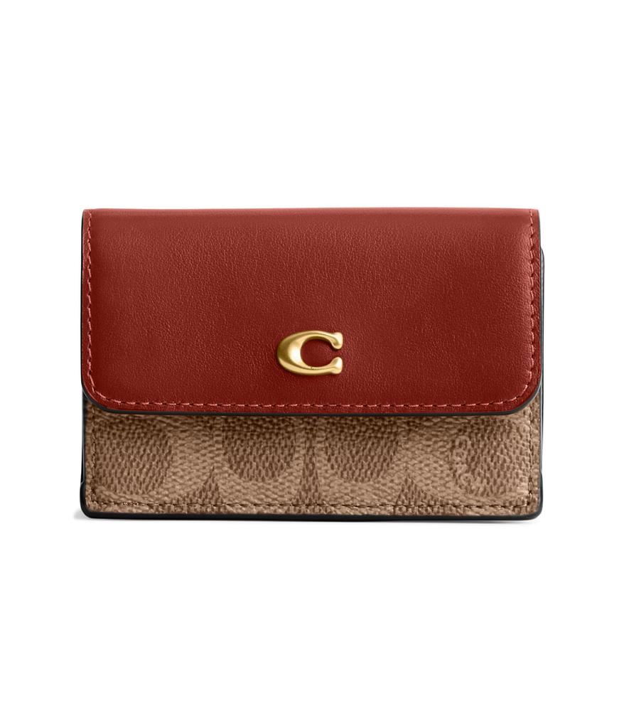 COACH Coated Canvas Signature Essential Mini Trifold Wallet
