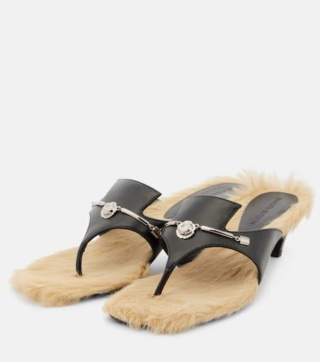 Magda Butrym Shearling-trimmed leather sandals 4