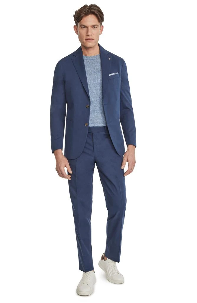 Jack Victor Irving Solid Blue Cotton & Cashmere Suit 6