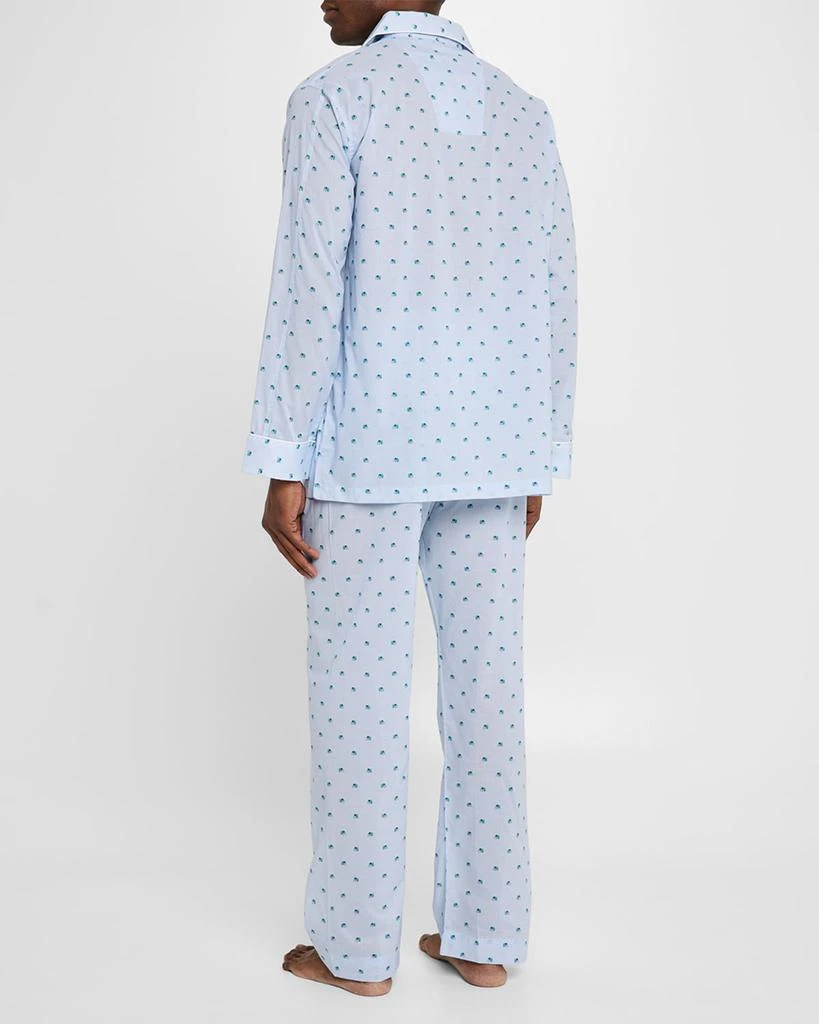 Derek Rose Men
s Ledbury Striped Elephant-Print Pajama Set 3