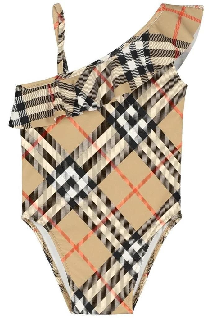 Burberry Burberry Kids One-Shoulder Checked Swimsuit 1