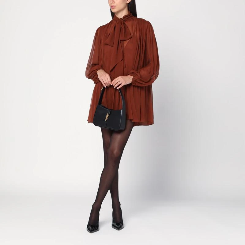 Yves Saint Laurent Rust-colored lavallière silk dress 2